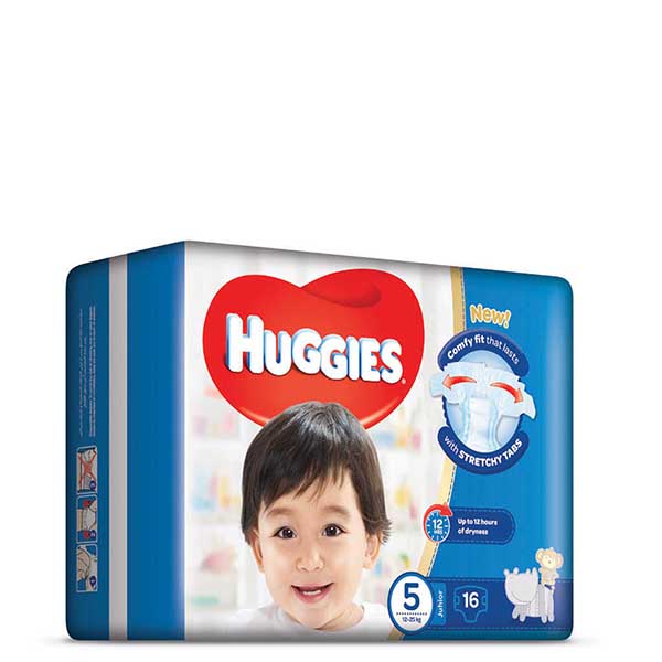 Huggies Diapers Size (5) 12-25 Kgs 16 Diapers